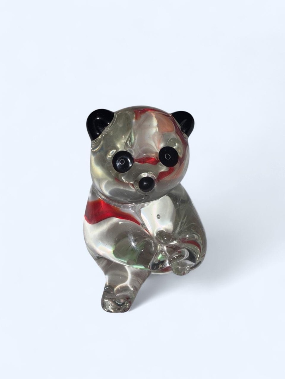Art Glass Panda Figurine Paperweight